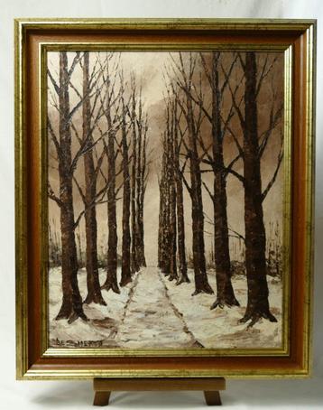 Huile sur toile, Forêt d'hiver