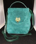 Vintage Bally Italy leder en suède hand-/schoudertas_Groen, Autres marques, Cuir, Comme neuf, Vert
