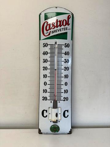 Castrol oude emaille reclame thermometer  beschikbaar voor biedingen