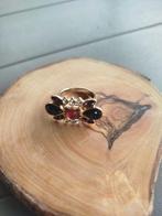 Mooie ring met steentjes, Handtassen en Accessoires, Ringen, Bruin, Ophalen of Verzenden, Dame, Kleiner dan 17