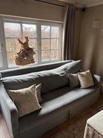 Zetel grijs linnen landelijk, Huis en Inrichting, Zetels | Zetels, Ophalen, Gebruikt, 100 tot 125 cm, Rechte bank