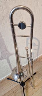 Mooie Schenkelaars trombone, Muziek en Instrumenten, Blaasinstrumenten | Trombones, Ophalen of Verzenden, Gebruikt, Tenor, Met koffer