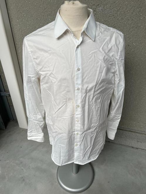 angelo litrico 41 l, Kleding | Heren, Overhemden, Gedragen, Halswijdte 41/42 (L), Wit, Ophalen of Verzenden