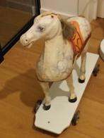 antiek paardje in papier maché op wieltjes, Antiek en Kunst, Kunst | Schilderijen | Klassiek, Ophalen