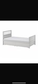 Lit ikea avec tirroir, Sommier à lattes, Enlèvement, 180 cm ou plus, 85 à 100 cm