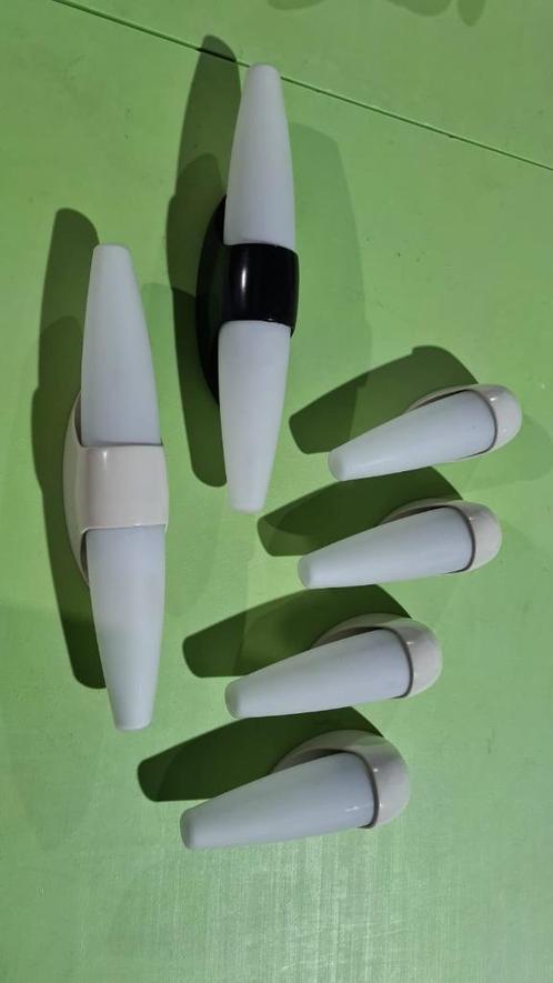 lampen Bo / Niko, bakeliet en mat opaline glas, Antiek en Kunst, Antiek | Verlichting, Ophalen of Verzenden