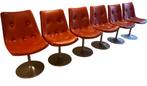 6 chaises tulipe cuir rouge vif ère spatiale années 70, Rouge, Comme neuf, Enlèvement, Cinq, Six Chaises ou plus