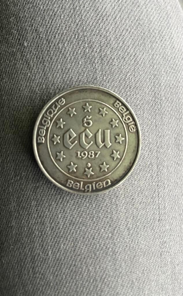 Zilveren munt 5 ecu, Timbres & Monnaies, Monnaies | Belgique, Enlèvement