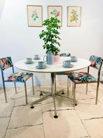 Table de salle à manger ronde vintage, Huis en Inrichting, Tafels | Eettafels, Ophalen, Gebruikt, Metaal
