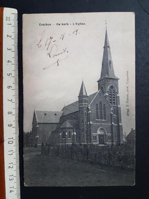 Postkaart Essen Esschen De kerk ( F. Hoelen Cappellen ), Verzamelen, Postkaarten | België, Gelopen, Antwerpen, Voor 1920, Ophalen of Verzenden