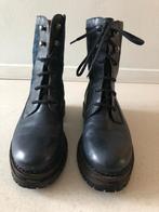 Donkerblauwe bottines met tweed stof, Ophalen, Zo goed als nieuw