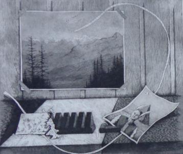 LUC PIRON / ZOET ZWITSERLAND / ZW-W ETS / 61x69cm / SIG beschikbaar voor biedingen