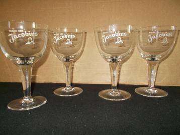 BELLEGEM - 4 Jacobins Paterbier glazen-Vander Ghinste - 70s beschikbaar voor biedingen