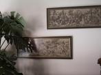 Gobelin 73 cm op 29 cm in houten kader met mat glas, Antiek en Kunst, Kunst | Schilderijen | Klassiek, Ophalen of Verzenden