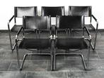 Set van 6 Matteo Grassi MG5 buisframe stoelen, Design, bauhaus, Zwart, Ophalen of Verzenden, Zo goed als nieuw
