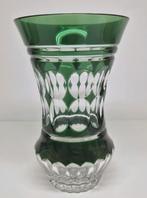 Val Saint Lambert geslepen groen vaasje, België 1960., Ophalen of Verzenden