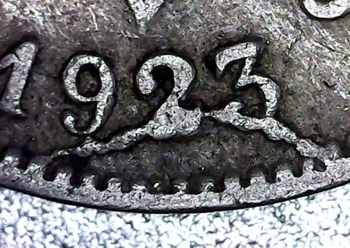 Variété 10 cts 1923 Fr Belgique bris de coin, Timbres & Monnaies, Monnaies | Belgique, Monnaie en vrac, Métal, Envoi