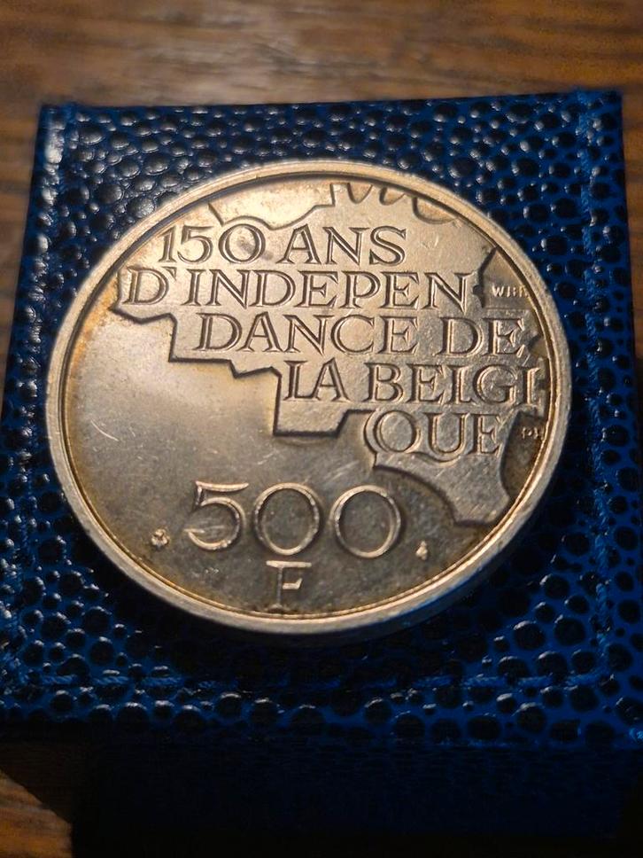 De afbeelding toont een Belgische herdenkingsmunt van 500 fr, Postzegels en Munten, Munten | België, Losse munt, Zilver, Zilver