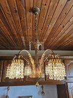 Koperen kroonluchter met 2 bijhorende wandlampen, Antiek en Kunst, Ophalen