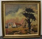 huile sur toile paysage signe velghe, Antiek en Kunst, Ophalen of Verzenden