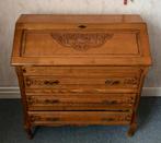 Prachtige eikenhouten secretaire / klepbureau – 50 jaar oud, Ophalen, Gebruikt