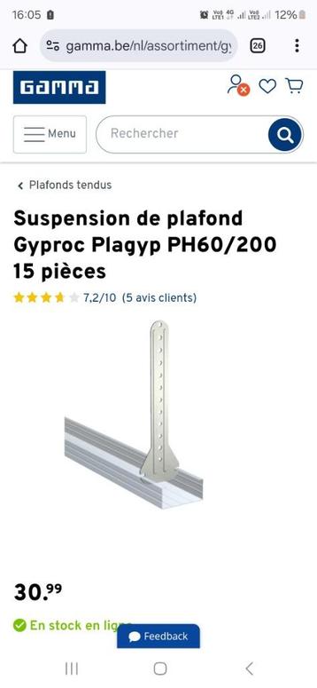 Suspente rails placo gyproc beschikbaar voor biedingen