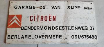 Oud bord Citoen Garage Berlare-Overmere Jaren 60