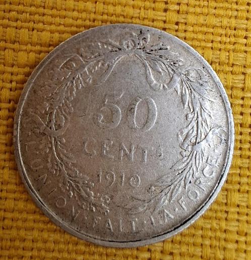 Belgische munt Albert - 1910 - 50 karaat, Postzegels en Munten, Munten | België, Losse munt, Zilver, Zilver, Verzenden