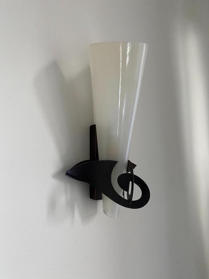 wandverlichting, Huis en Inrichting, Lampen | Wandlampen, Zo goed als nieuw, Glas, Metaal, Ophalen of Verzenden