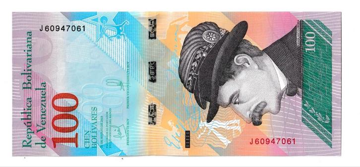 Bankbiljet Venezuela 100 Bolívares 2018 UNC, Postzegels en Munten, Bankbiljetten | Amerika, Ophalen of Verzenden