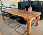 Teak eettafel 220cm op 100cm, Ophalen, Zo goed als nieuw