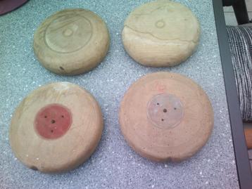 4 Oude houten gaaibollen. beschikbaar voor biedingen