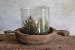 Stoer dik glazen windlicht L, Huis en Inrichting, Woonaccessoires | Vazen, Overige kleuren, Nieuw, Ophalen of Verzenden, Glas