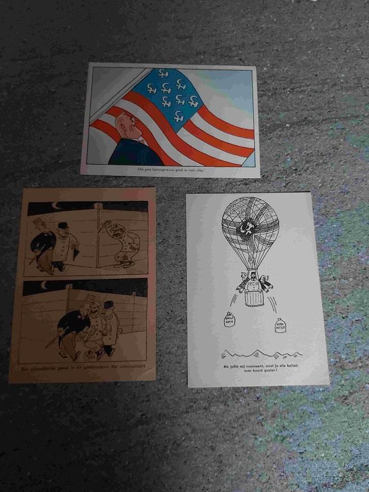 Spotprenten Oorlog Duitsland VNV USA Churchill Amerika, Verzamelen, Retro, Overige typen, Verzenden