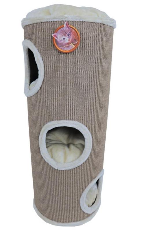 Baril d'escalade Chat Sisal 3 trous Beige, Animaux & Accessoires, Meubles griffoirs pour chats, Neuf, Griffoir, Enlèvement