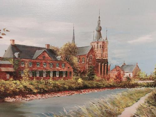 Schilderij Aarschot Demer Kerk Capucienenklooster Mathieu, Antiek en Kunst, Kunst | Schilderijen | Klassiek, Ophalen