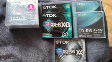 CD-R , CD-RW et Dvd-R TDK NEUF SOUS BLISTER.