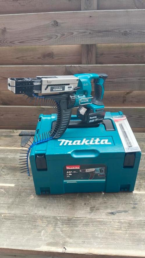 Makita DFR550 18v bandschroefmachine in top staat., Doe-het-zelf en Bouw, Gereedschap | Boormachines, Zo goed als nieuw, Ophalen