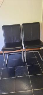 Set van twee zwarte stoelen, Huis en Inrichting, Stoelen, Ophalen, Twee, Zwart, Zo goed als nieuw