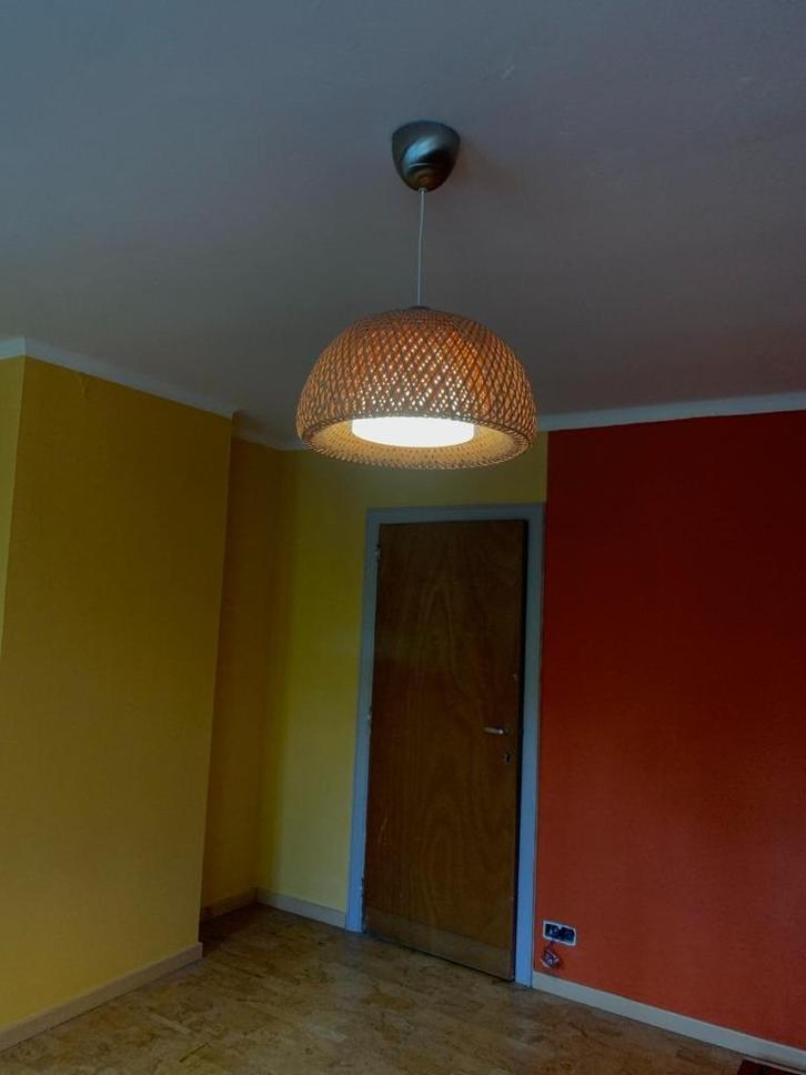 Bamboo luster, Huis en Inrichting, Lampen | Hanglampen, Zo goed als nieuw, Minder dan 50 cm, Overige materialen, Ophalen of Verzenden