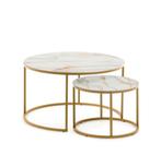 Salontafel duo, zo goed als nieuw, Huis en Inrichting, Ophalen, 50 tot 100 cm, Glas, Rond