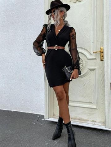 Shein - korte jurk - zwart - maat L - NIEUW