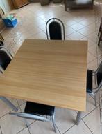 uitschuifbare keukentafel (beuk) met 4 stoelen (alulook), 100 tot 150 cm, Gebruikt, Ophalen