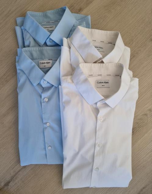 Calvin Klein |  Set van 4 overhemden maat 43, Kleding | Heren, Overhemden, Zo goed als nieuw, Wit, Ophalen of Verzenden