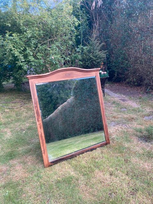 Oude grote spiegel, Antiek en Kunst, Antiek | Spiegels, 100 tot 150 cm, 100 tot 150 cm, Vierkant, Ophalen