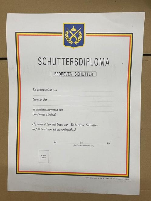 ABL - Schutters diploma, Verzamelen, Militaria | Tweede Wereldoorlog, Ophalen of Verzenden