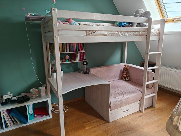 Lit mezzanine Flexa en super état, Kinderen en Baby's, Kinderkamer | Stapelbedden en Hoogslapers, Zo goed als nieuw, Hoogslaper