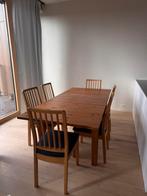 Uitbreidbare houten eettafel met 6 stoelen, Ophalen
