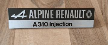 Auto embleem, typeplaatje Renault Alpine A310 Injection. beschikbaar voor biedingen