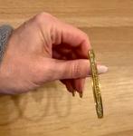Armband bangle goud goldplated roestvrijstaal kristal, Handtassen en Accessoires, Met kristal, Staal, Ophalen of Verzenden, Zo goed als nieuw